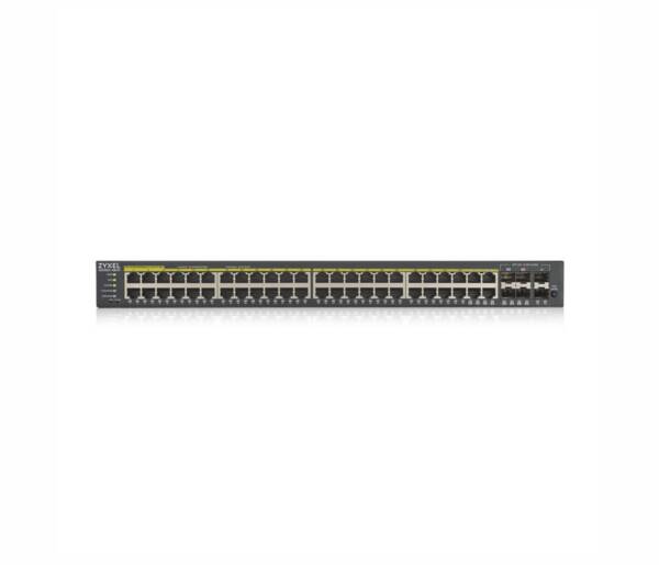 44x GbE PoE+ порта + 2x SFP + 4x SFP/RJ45