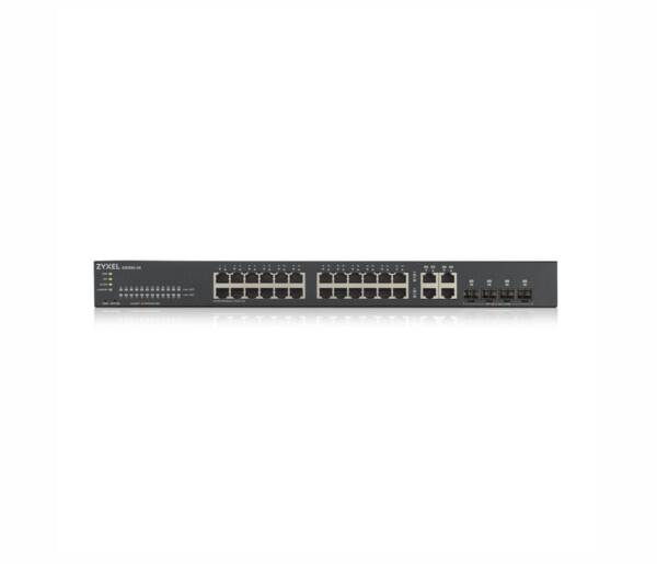 24x GbE + 4x RJ45/ SFP порта